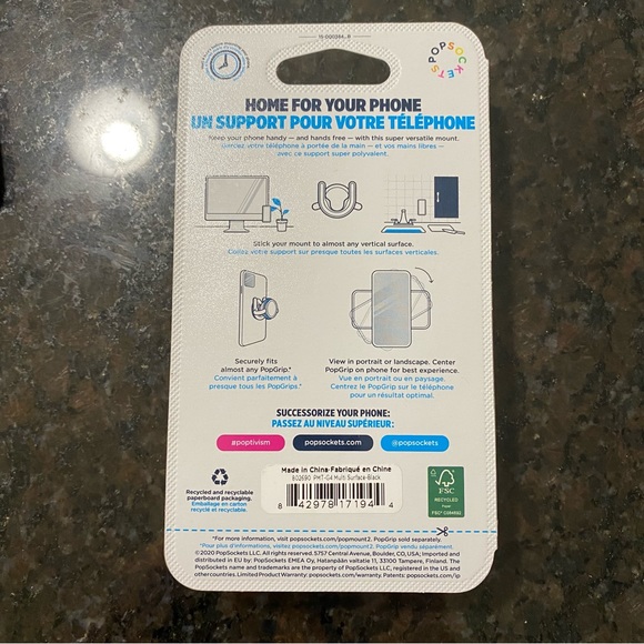 2/20 PopMount 2 Multi-Surface Black Popsockets BNIB BNWT - Picture 3 of 15